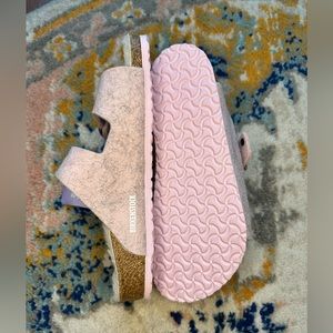 Birkenstock Arizona Rivet Soft Pink shearling wool 34 US 3-3.5 girls